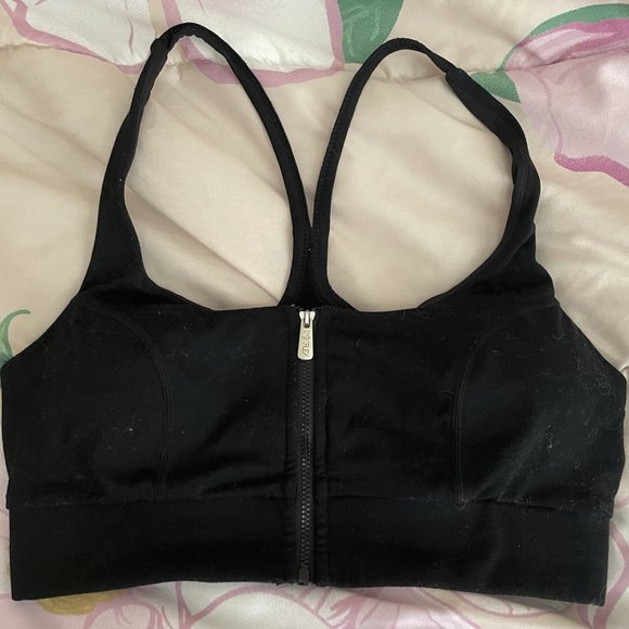 Popflex Active Don't Sweat It Zip Bra - Black - Picture 1 of 1